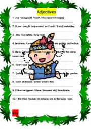 English Worksheet: adjective