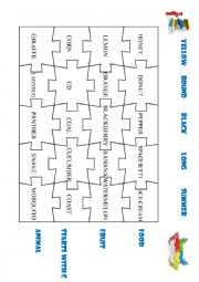 English Worksheet: Category game puzzle