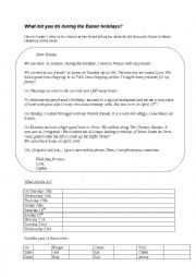 English Worksheet: WHAT DID YOU DO DURING YOUR EASTER HOLIDAYS,
