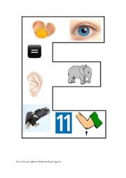 English Worksheet: Alphabet E:puzzle game