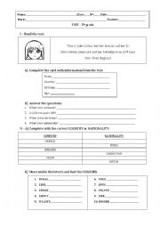 English Worksheet: 5th graders worksheet