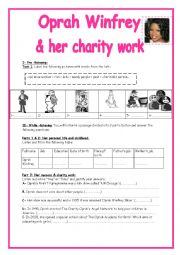 English Worksheet: 9th form module 6:  Oprah Winfrey and her charity work (listening)