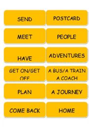 Travel vocabulary matching game