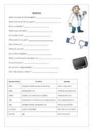 English Worksheet: Wh and Yes or No questions