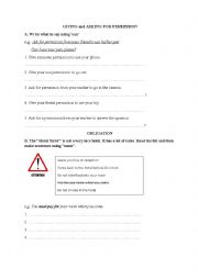 English Worksheet: Can - Permisson