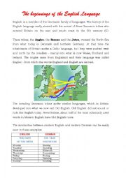 English Worksheet: The history of the English Language