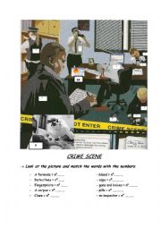 English Worksheet: Crime Scene Vocabulary
