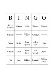 English Worksheet: Bingo Cards. Tools