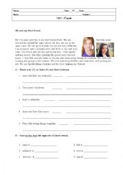 English Worksheet: 6th grade Test_January