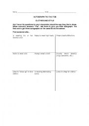 English Worksheet: Clothes Tic-tac-toe