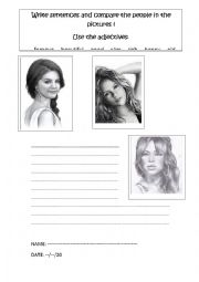 English Worksheet: Test on Comparatives for girls
