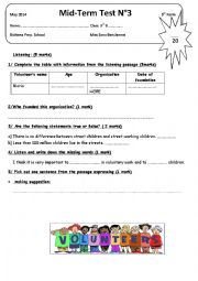 English Worksheet: 9th form Mid-term test 3