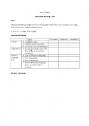 Assessment Rubric for a Narrative 