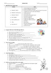 English Worksheet: TENSES (Theory and Practice Test)