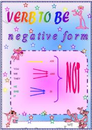 English Worksheet: To Be Negative Form