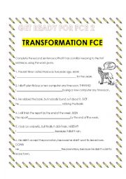 English Worksheet: FCE transformation