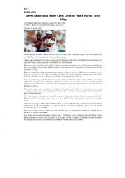 English Worksheet: Derek Redmon - An Inspiring Story