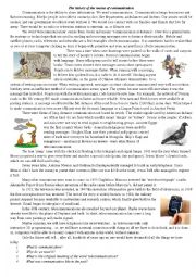 English Worksheet: the history of communication