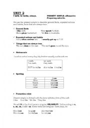 English Worksheet: PRESENT SIMPLE AFFIRMATIVE