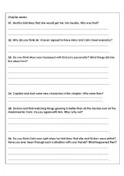 English Worksheet: The Secret Garden chapter 7