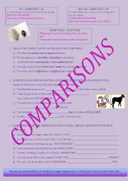 English Worksheet: COMPARISONS: AS...AS / NOT AS.../ LESS AND MORE