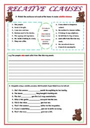 English Worksheet: Relative Clauses