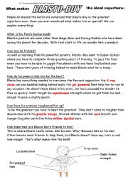 English Worksheet: superhero profile