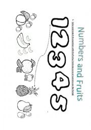 English Worksheet: NUMBERS AND FRUITS