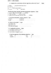 English Worksheet: language quiz