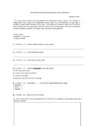 English Worksheet: simple past