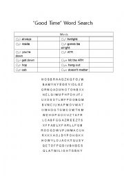 English Worksheet: good time wordsearch