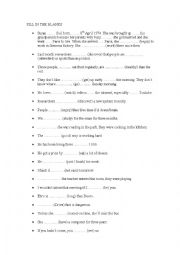 English Worksheet: FILL IN THE BLANKS