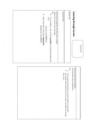 English Worksheet: Reflection Form for learning English through movies