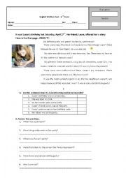 English Worksheet: Written Test 6th graders