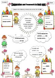 English Worksheet: LESSON 3 -COOPERATION -Proverbs