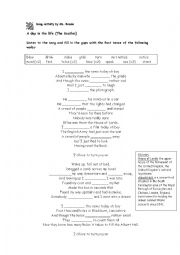 English Worksheet: A Day in the Life