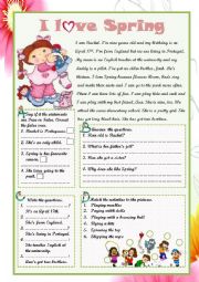 English Worksheet: I LOVE SPRING!