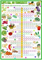 English Worksheet: Vegetables , crossword puzzle