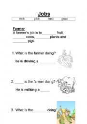 English Worksheet: Jobs and tools