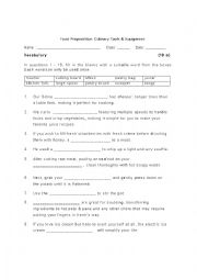 English Worksheet: Culinary Tools & Equipment