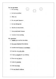 English Worksheet: Making questions