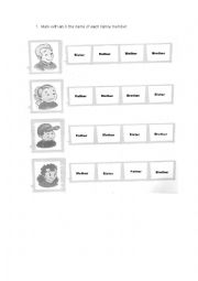 English Worksheet: Family Members
