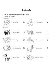 English Worksheet: animals