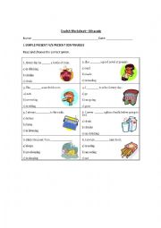 English Worksheet: present simple and present continuous