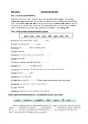 English Worksheet: Remedialwork for 8th form 3rd tremester