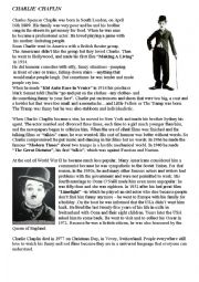 English Worksheet: Charlie chaplin 