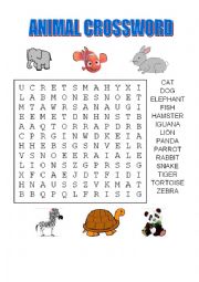 English Worksheet: Animal crossword