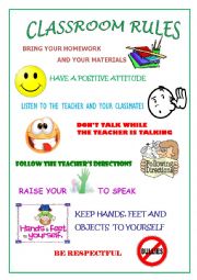 English Worksheet: Classroom rules 1 