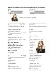 English Worksheet: Im with you by avril lavigne