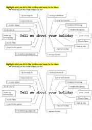 English Worksheet: Tell me about your holiday